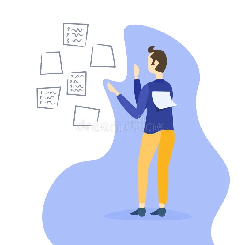 Consultant reviewing project notes